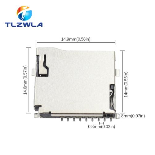 9Pin Micro SD Card Slot Connectors, Size 14*15mm TF Card Deck, Fit For Phone, Tablet, Vehicle Navigation