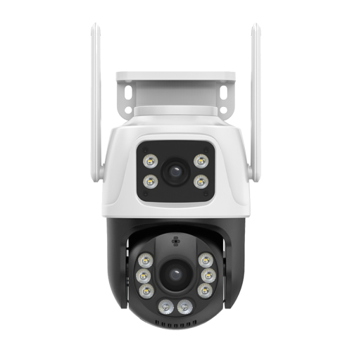 Outdoor Camera Dual Lens AI Auto Tracking ICSee 6MP HD WiFi PTZ Dome Two-Way Audio Built-in Siren Network NVR IP Security Camera