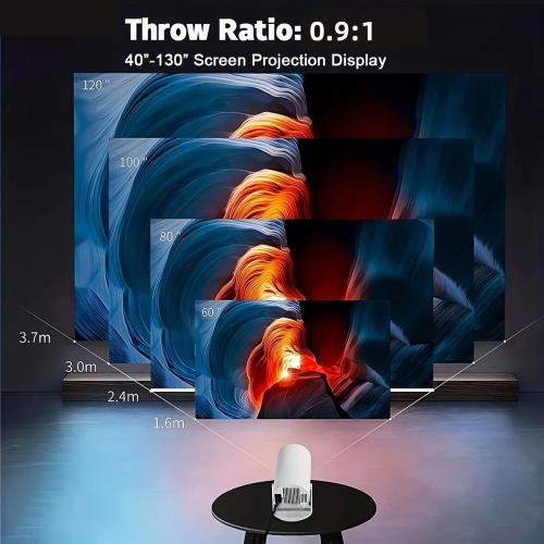 HY300 Pro+ 2025 Android 11 Projector, 300ANSI Lumens WiFi 6 Bluetooth 5.4, 1080P Support 4K Portable