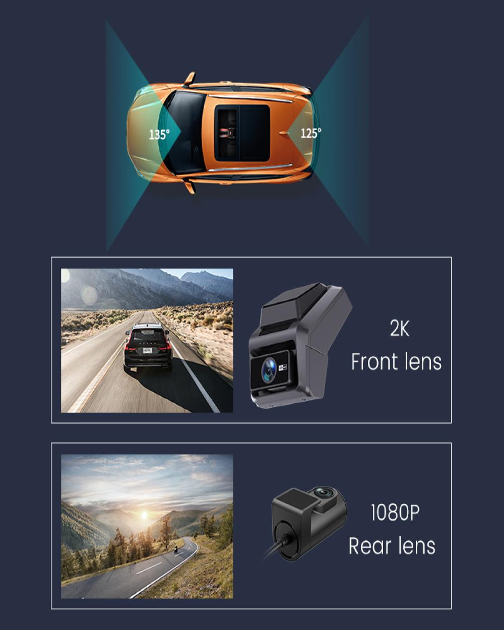 Car Dash Camera 4G 2K GPS Wifi Dual Camera
