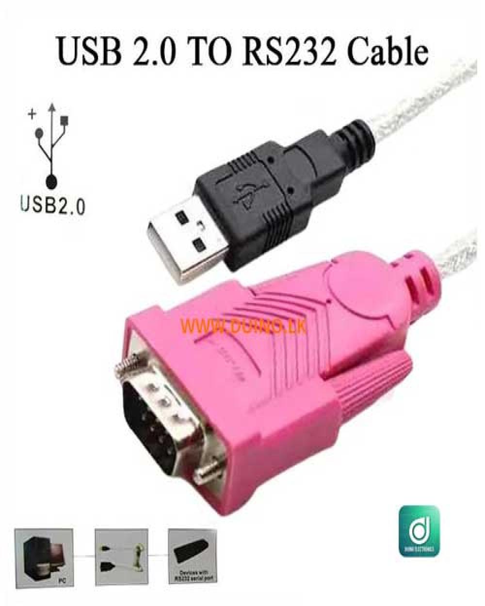 USB 2.0 to Serial RS232 9Pin Cable Converter Adapter