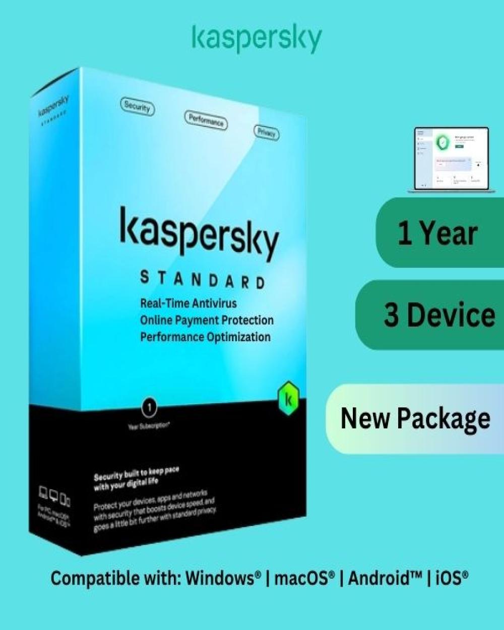 Kaspersky Standard Security Three Devices, One Year